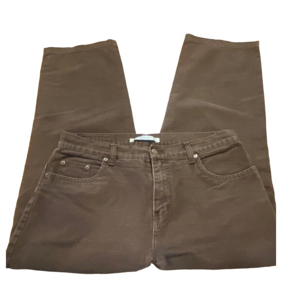 Bill Blass Brown Cotton Women's Easy Fit Pants Size 12 - Picture 1 of 13